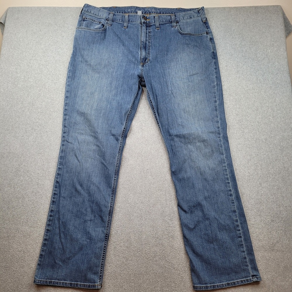 Carhartt Rugged Flex Jeans Mens 44x34 Blue Relaxed Fit Straight Leg 102804-864‎
